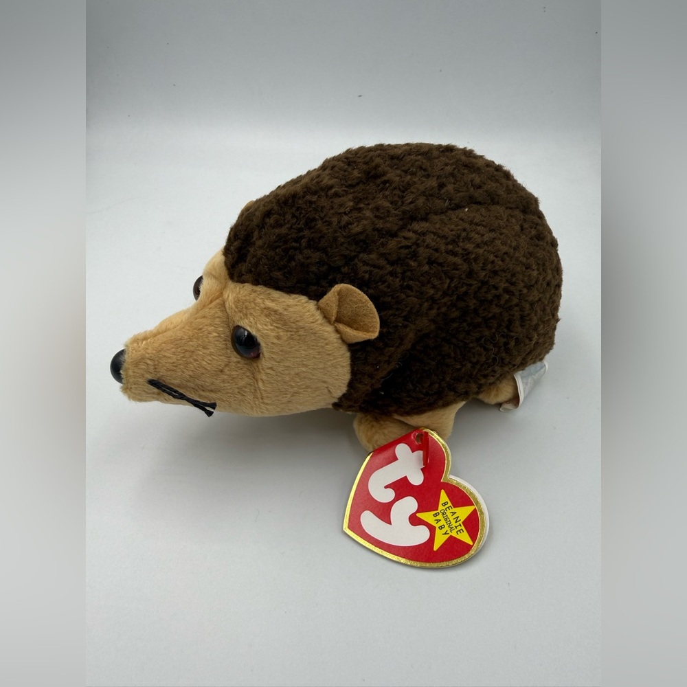 Ty Prickles Hedgehog Plush with Brown and Tan Fur